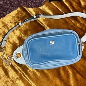 Little Rooms baby blue t-rex belt or shoulder bag